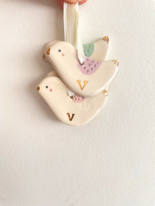 Producto - set de 10 pajaritos colgantes - 1