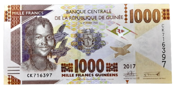 Producto - Guinea 1000 Francos (2017) Niña y mapa Pick.48b Unc