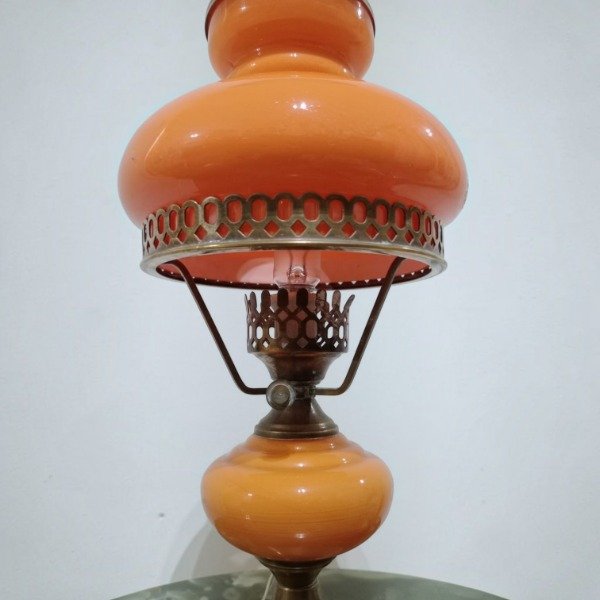 Producto - Lámpara de mesa Estilo Quinqué Naranja - 1
