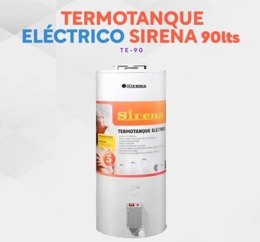 Producto - TERMOTANQUE SIRENA 90 LTS ELÉCTRICO DE COLGAR SUPERIOR/INFERIOR