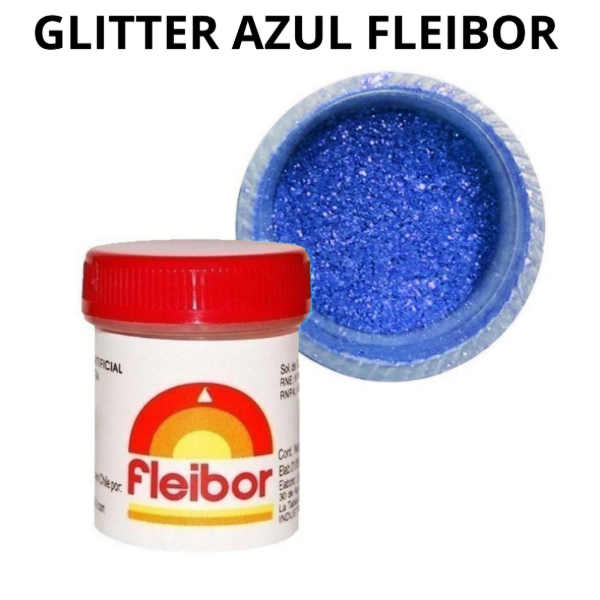 Producto - POLVO GLITTER BRILLANTE PARA DECORAR AZUL FLEIBOR