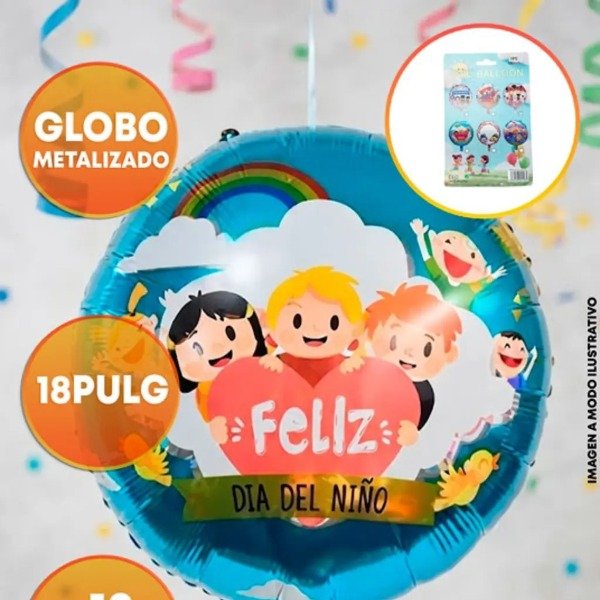 Producto - Dia del Niño - Celeste Niños Corazon 18"