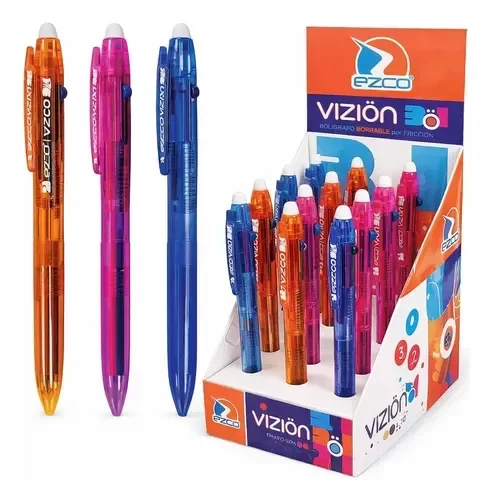 Producto - Lapicera borrable Ezco Vizion3 retráctil 3 colores