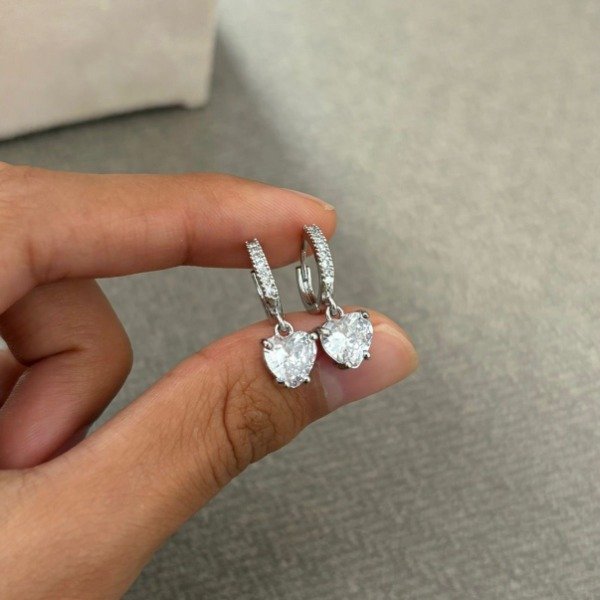 Producto - Argollas corazón cristal strass