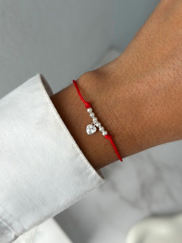 Producto - Pulsera hilo rojo heart cristal