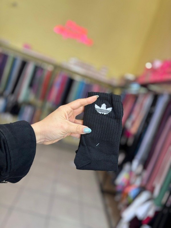 Producto - Medias  media caña logo adidas negra