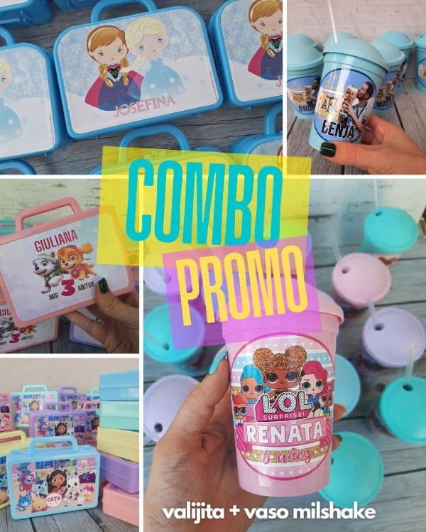 Producto - combo   vaso milkshake + valijita por 10 Uni.