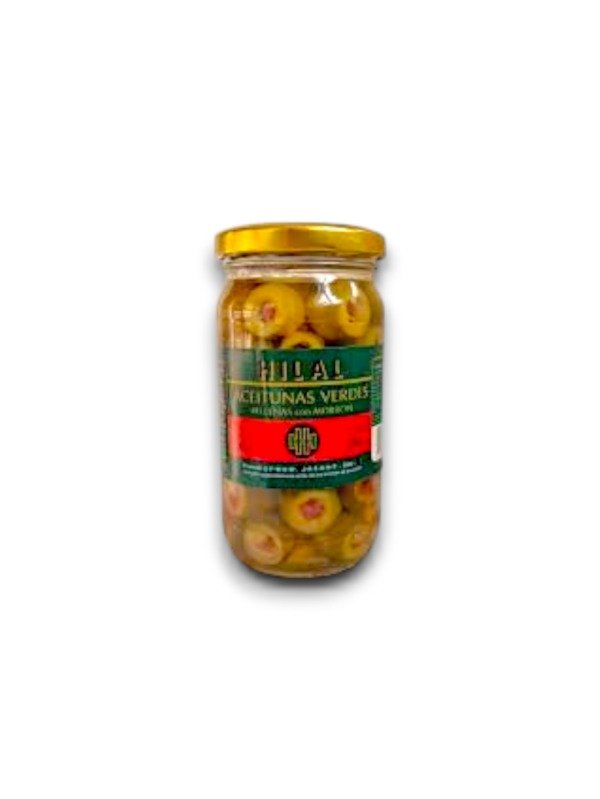 Producto - Aceitunas Verdes Rellenas con Morrón - Hilal (La Rioja) x200gr