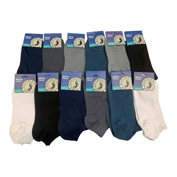Producto - Mundo Pack de 12 Soquete de hombre Lisas y Estampada