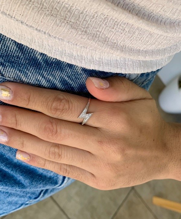 Producto - Anillo rayo strass blanco