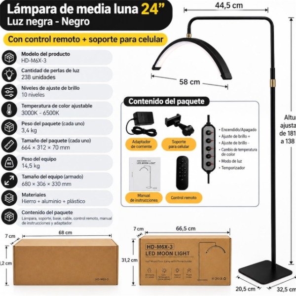 Producto - LAMPARA LED MOON MEDIA LUNA - 1