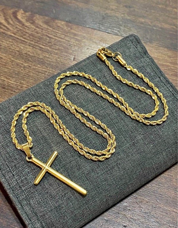 Producto - Cadena Tourbillon C/ Dije Cruz Largo