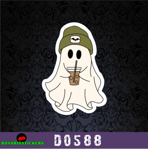 Producto - D0588 - Fantasma tomando cafe bubble tea