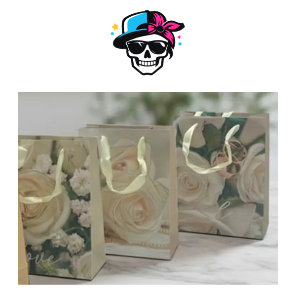 Producto - Bolsas de carton rosas blancas
