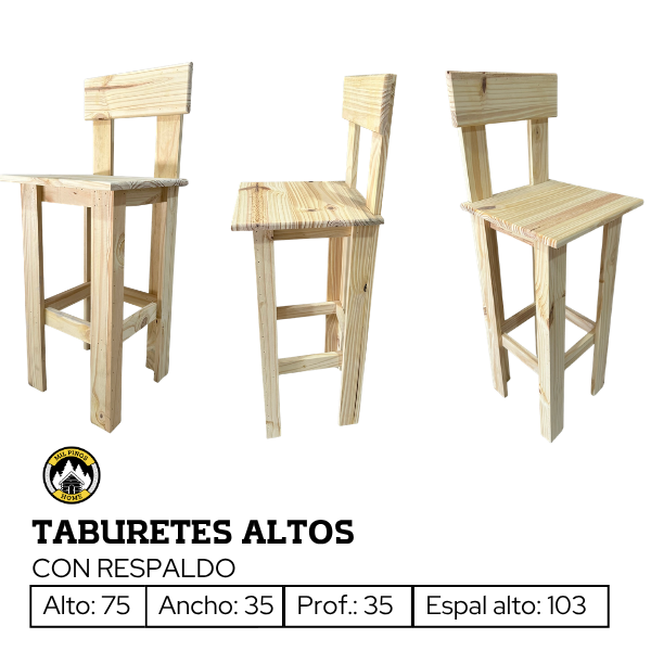 Producto - TABURETES ALTOS CON RESPALDO - 1