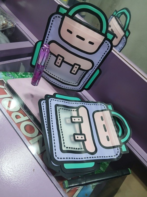 Producto - Bolsa x10u kawai mochila violeta 19x21cm