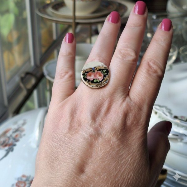 Producto - Anillo loza inglesa flores