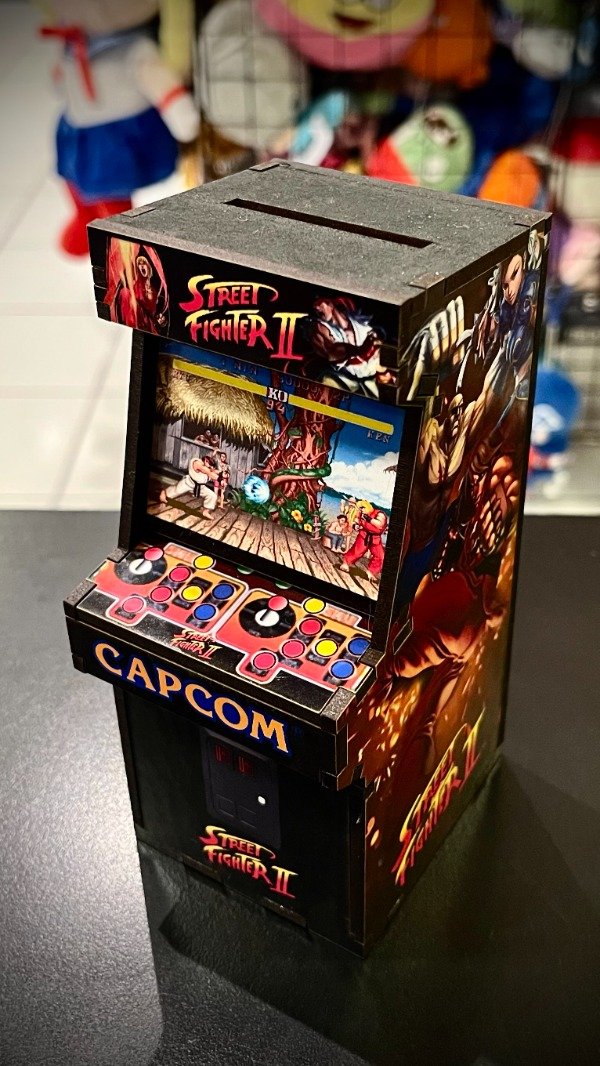 Producto - Maquina de madera, recreativa Arcade - Alcancía