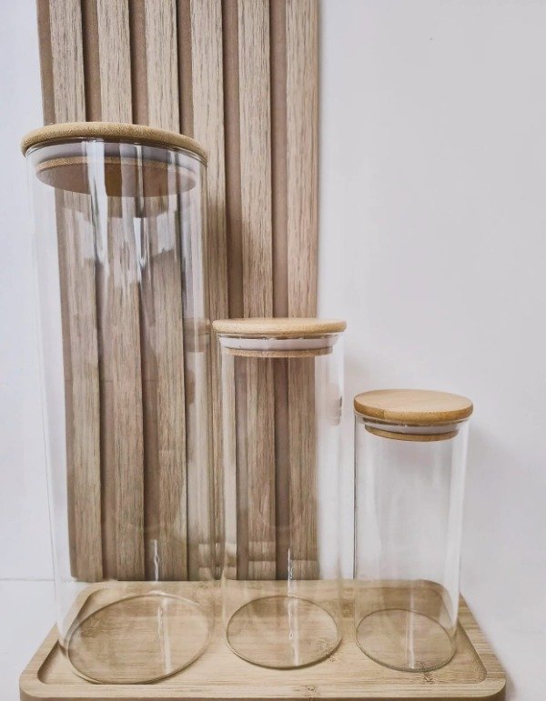 Producto - Contenedor Hermético de Vidrio y Bambú