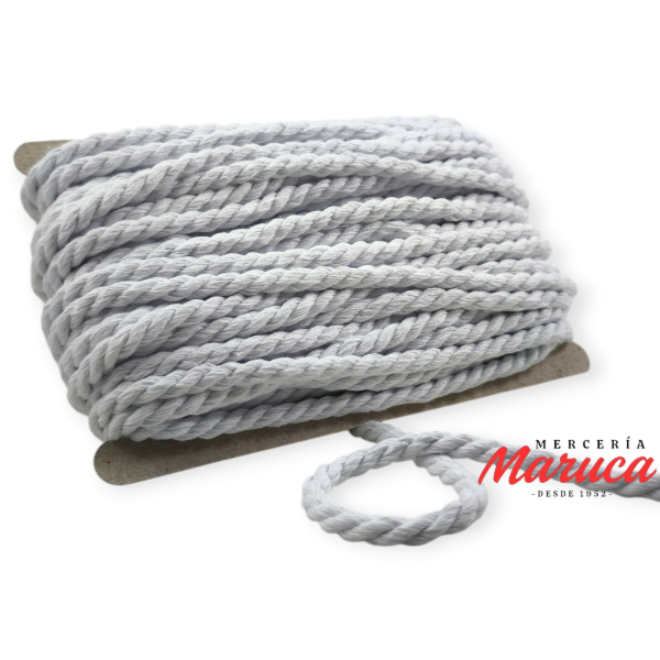 Producto - Cordón retorcido de 2 cabos 6 mm Blanco.