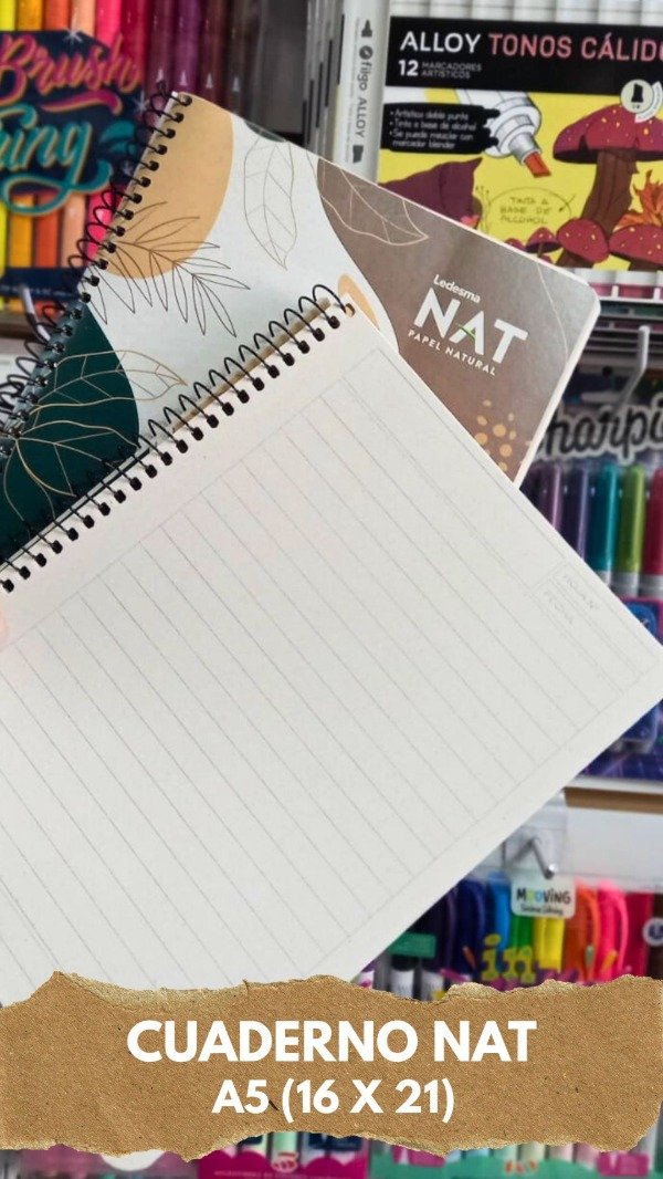Producto - CUADERNO LEDESMA NAT 16/21 C/ESPIRAL X 70 HJS. RAYADO - 1