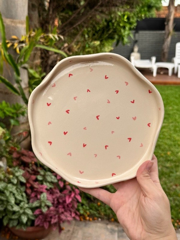 Producto - Plato flor corazones