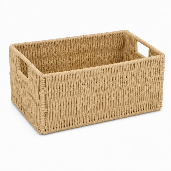 Producto - Canasto Organizador Fibra Natural Rectangular 35x24x16cm