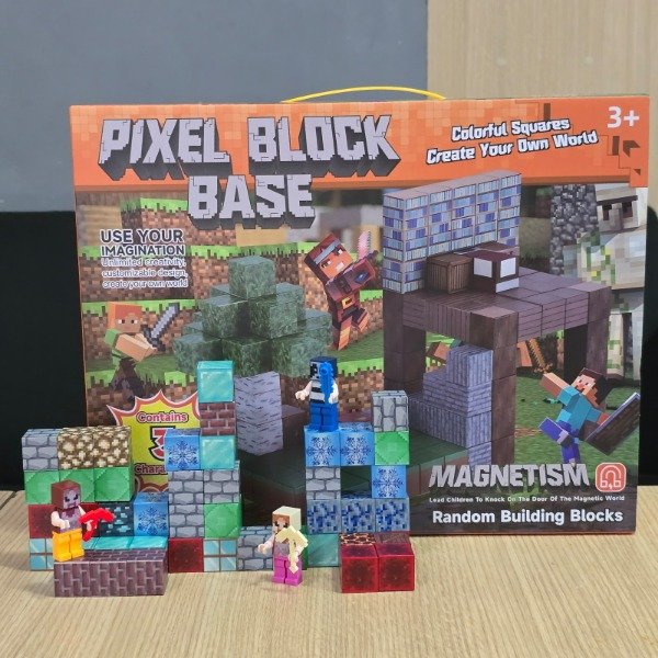 Producto - LEGO MAGNETICO: Minecraft Pixel Block Base (caja naranja) [mediano]