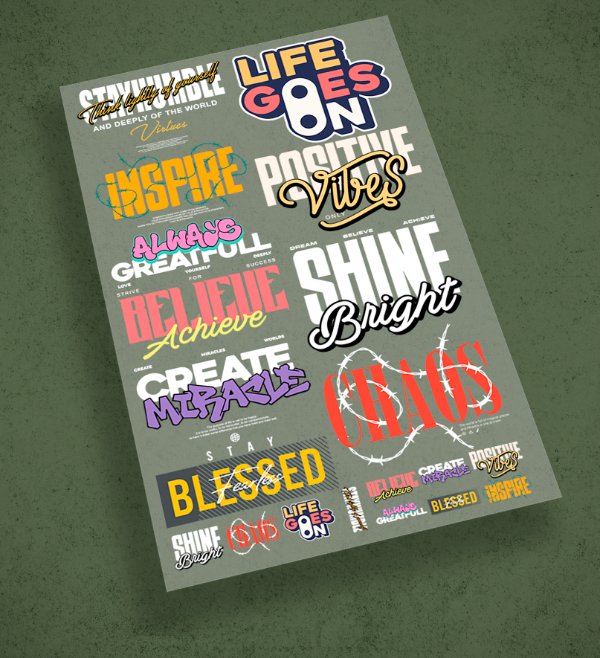 Producto - Pack de estampas Tipograficas 6 - ESTAMPAS DTF TEXTIL
