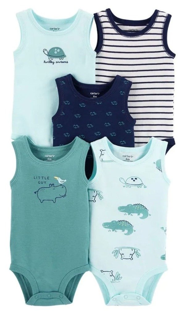 Producto - Carter's. Pack de 5 bodies tortuga