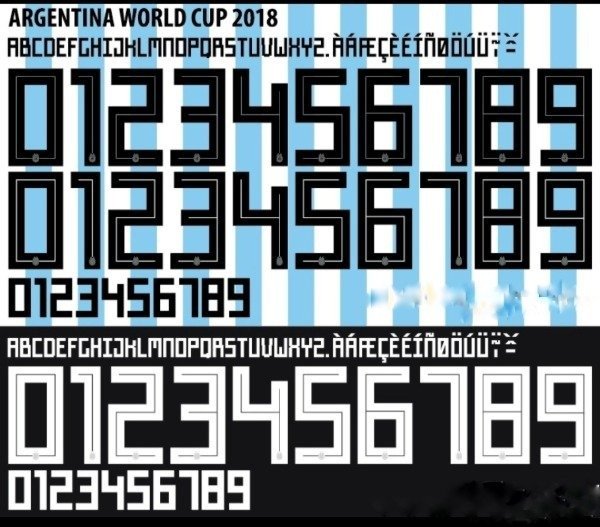Producto - Tipografia Argentina 2018 Camisetas Mundial 2018 Messi Ttf Dorsal Números