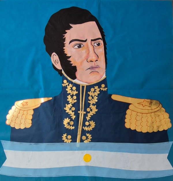 Producto - Retrato San Martín 1.50 x 1.50 con fondo blanco o Turquesa