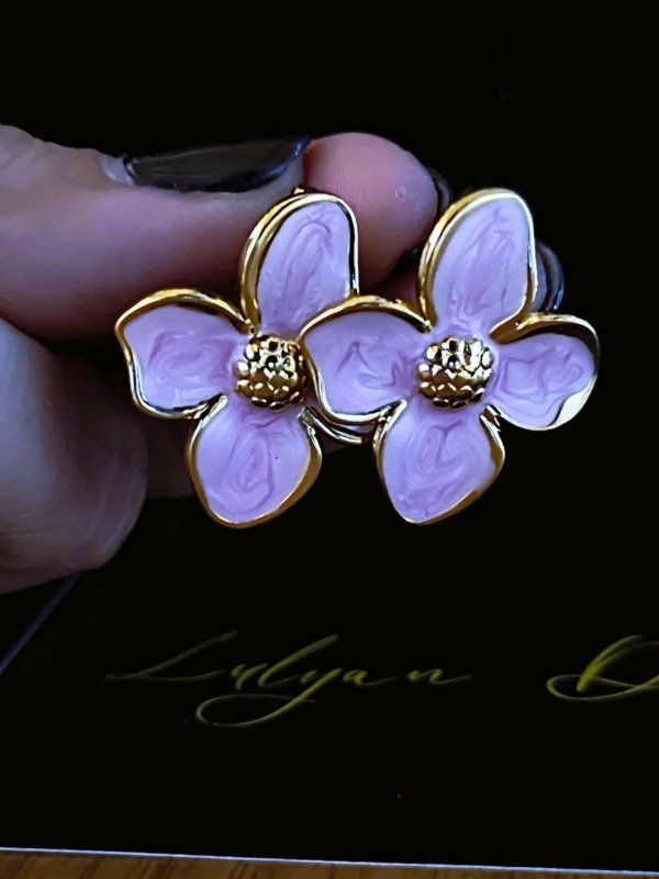 Producto - Aros flor de cerezo - Enchapados