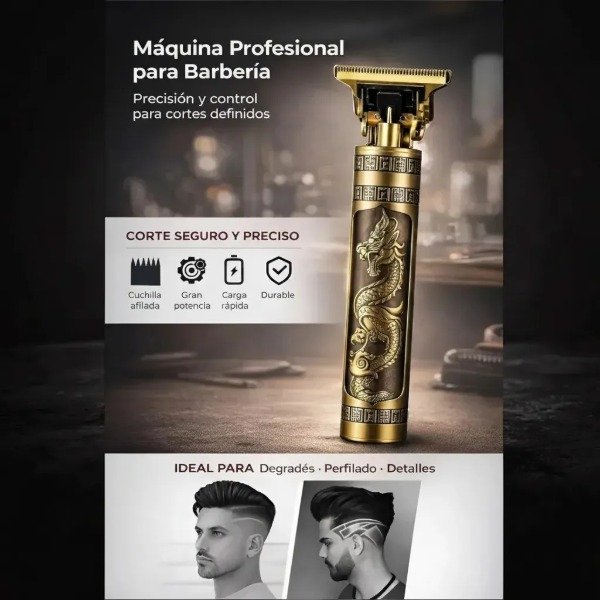 Producto - Máquina Cortapelo y Patillera Vintage Dragon T9 Profesional - 3