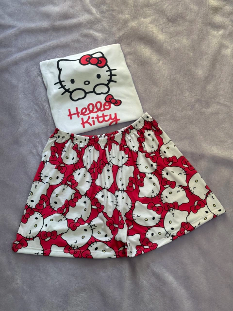 Producto - Pijama animado corto + remera manga corta - Kitty Fucsia