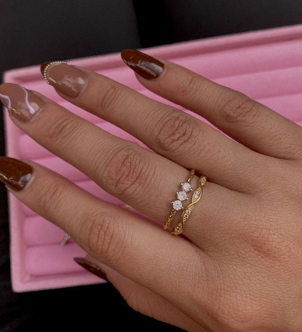 Producto - Anillo doble Imperio ac.quirurgico dorado