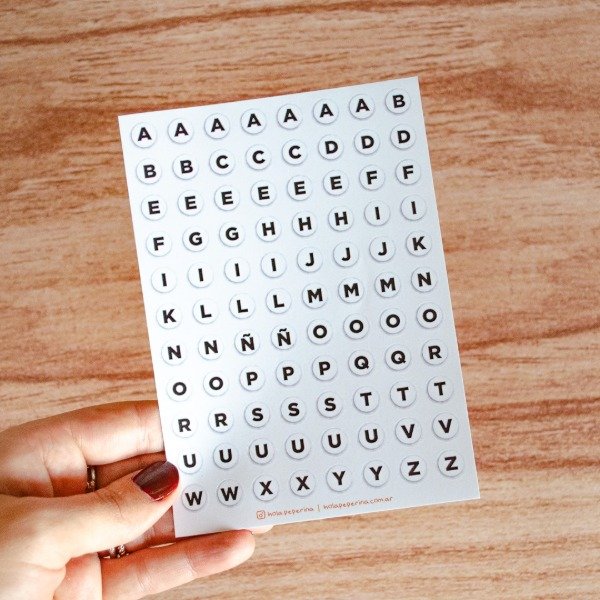 Producto - Plancha de stickers - Letras - Abecedario
