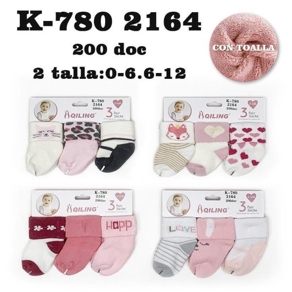 Producto - MEDIAS DE BEBÉ NIÑA ATOALLADAS 2164 (x6)