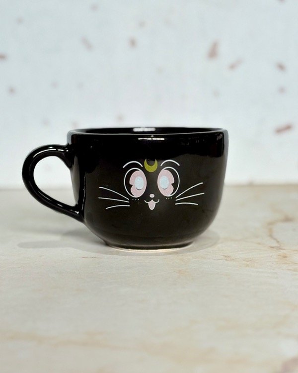 Producto - Tazón Negro - Sailor Moon "Luna bigotes"