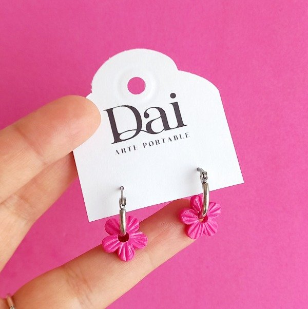 Producto - Aros Flor Fucsia