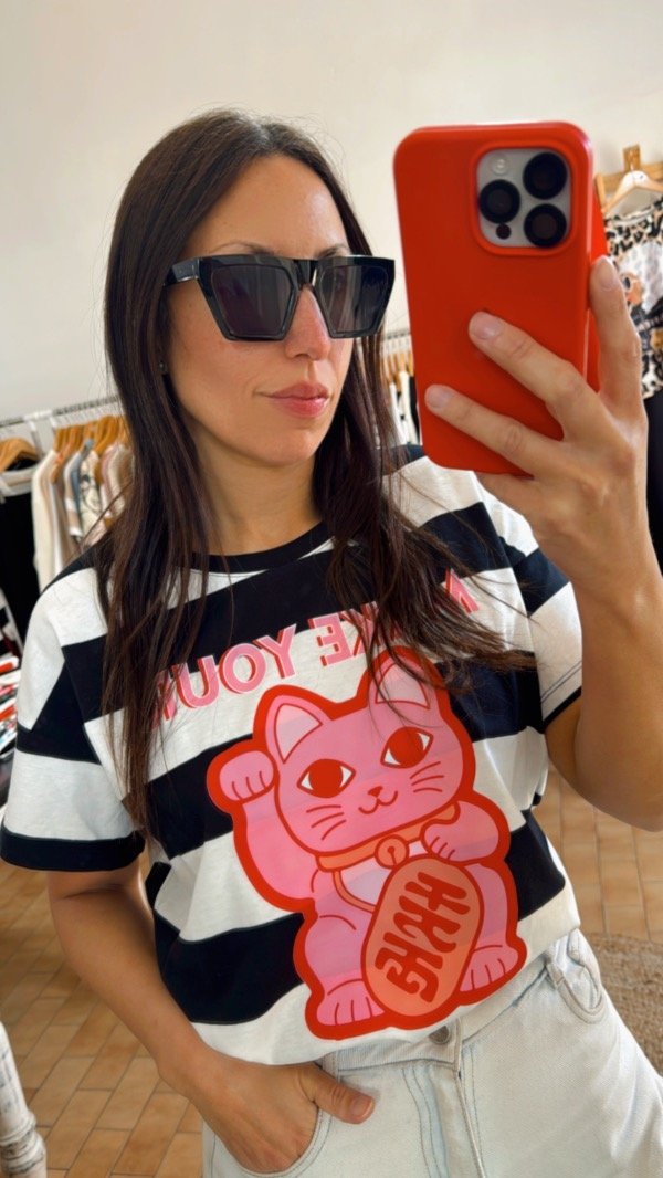Producto - Remera Gatito Fortuna Rayas