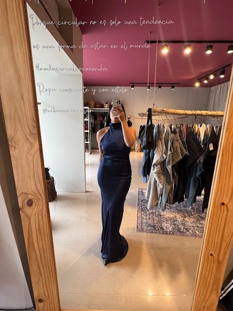 Producto - Vestido cuello Halter ZARA azul