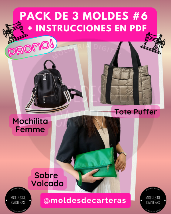 Producto - PACK 3 MOLDES #6 - 3 MOLDES + PASO A PASO PDF