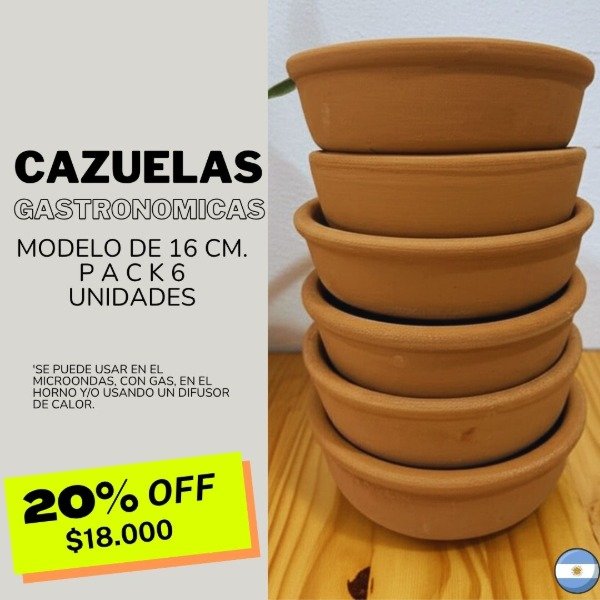 Producto - SET DE 6 CAZUELAS DE 16M