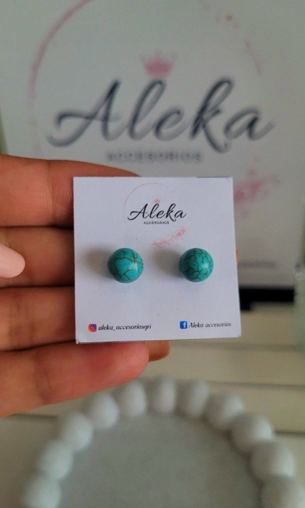 Producto - Aros pasantes piedra turquesa