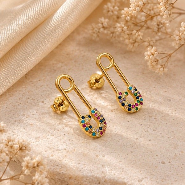 Producto - Aros pasantes ganchito clip Plata 925 dorado