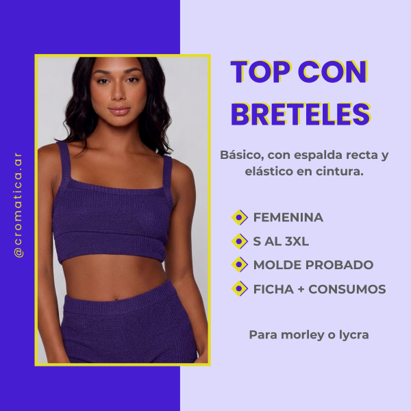 Producto - Molde Top con breteles + Fichas
