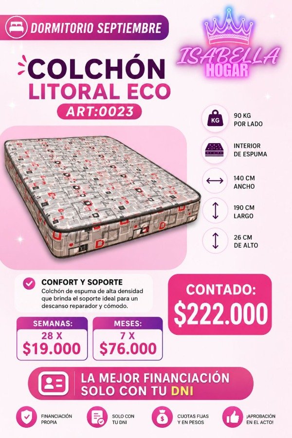 Producto - COLCHON LITORAL ECO 2 PLAZAS