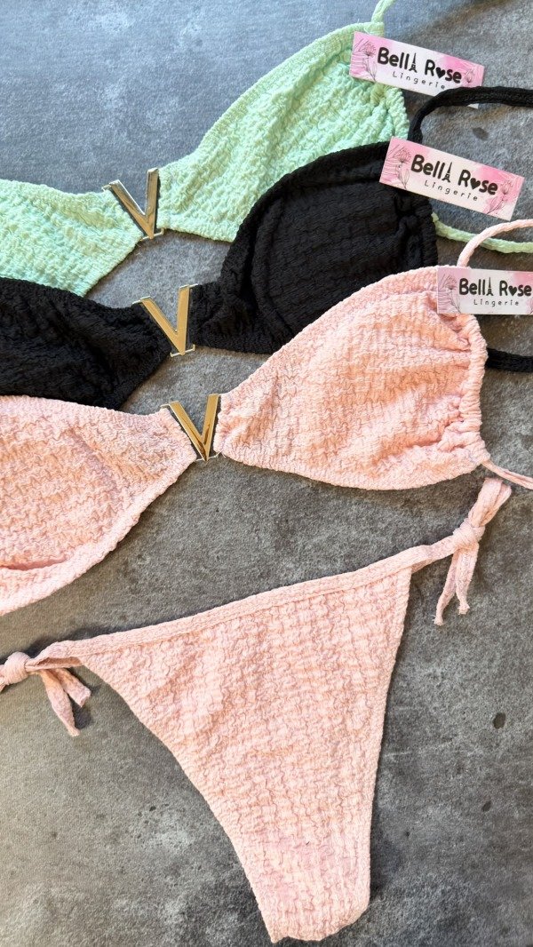 Producto - ART 1033V - PACK X4 (Bikini texturada aplique V) - 1