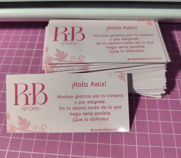 Producto - 100 Tarjetas de Presentación/Agradecimiento  9x5 cm - 7